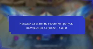 Награди за етапи на сезонния пропуск: Постижения, Скинове, Токени